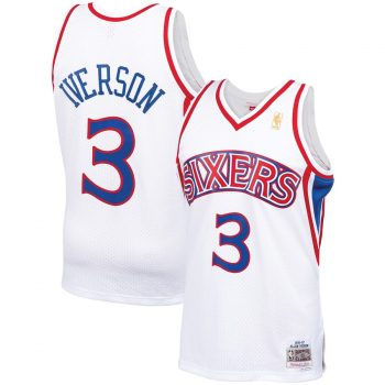 Allen Iverson Philadelphia 76ers Mitchell & Ness 1996-97 Hardwood Classics Swingman Jersey – White