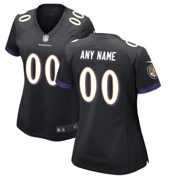 Baltimore Ravens Nike Women's Custom Game Jersey - Black