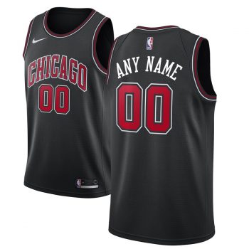 Chicago Bulls Nike Custom Swingman Jersey Black - Statement Edition