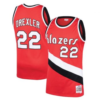 Clyde Drexler Portland Trail Blazers Mitchell & Ness Hardwood Classics Swingman Jersey – Red