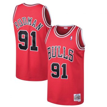 Dennis Rodman Chicago Bulls Mitchell & Ness 1997-98 Hardwood Classics Swingman Jersey - Red