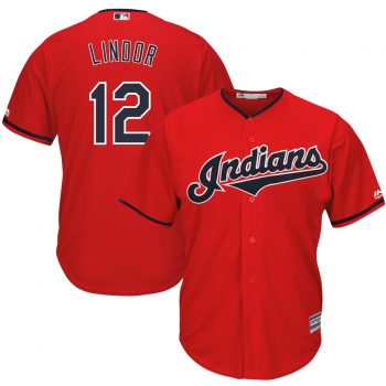 Francisco Lindor Cleveland Indians Majestic Alternate 2019 Cool Base Player Jersey – Scarlet