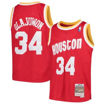 Hakeem Olajuwon Houston Rockets Mitchell & Ness Youth Swingman Throwback Jersey – Red