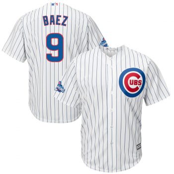 Javier Baez Chicago Cubs Majestic Home 2016 World Series Champions Team Logo Patch Player Jersey - White