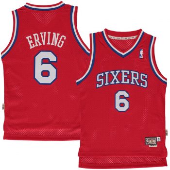 Julius Erving Philadelphia 76ers Mitchell & Ness Youth Hardwood Classics Swingman Jersey – Red