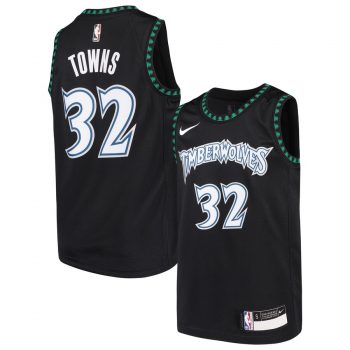 Karl-Anthony Towns Minnesota Timberwolves Nike Youth Hardwood Classics Swingman Jersey – Black