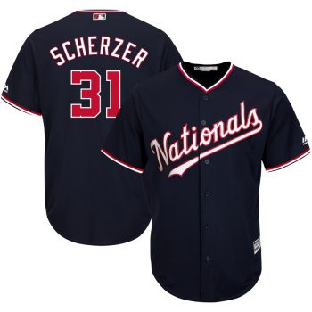 Max Scherzer Washington Nationals Majestic Alternate Official Cool Base Replica Player Jersey - Navy