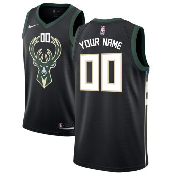 Milwaukee Bucks Nike Swingman Custom Jersey Black - Statement Edition