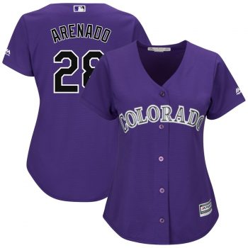 Nolan Arenado Colorado Rockies Majestic Women's Alternate Cool Base Player Replica Jersey - Purple