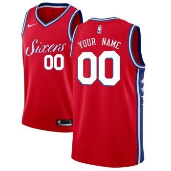 Philadelphia 76ers Nike Swingman Custom Jersey Red - Statement Edition