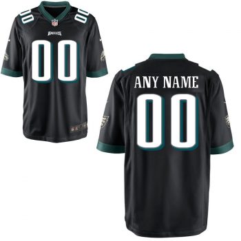 Philadelphia Eagles Nike Youth Game Custom Jersey – Black