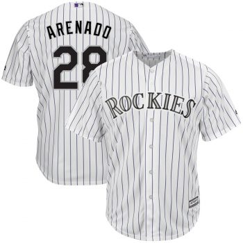 Nolan Arenado Colorado Rockies Majestic Home Official Cool Base Player Jersey - White/Purple