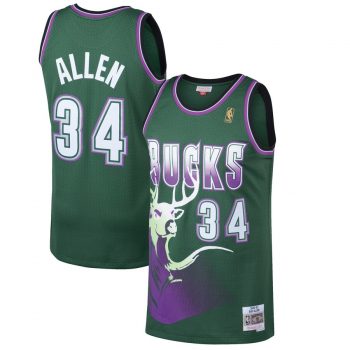 Ray Allen Milwaukee Bucks Mitchell & Ness 1996-97 Hardwood Classics Swingman Jersey - Kelly Green