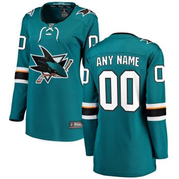 San Jose Sharks Fanatics Branded Women's Home Breakaway Custom Jersey - Teal