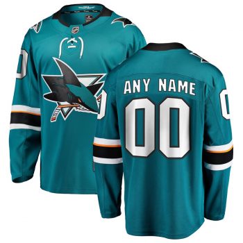 San Jose Sharks Fanatics Branded Youth Home Breakaway Custom Jersey - Teal