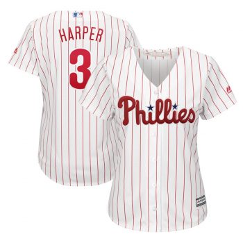 Bryce Harper Philadelphia Phillies Majestic Women's Home Cool Base Replica Player Jersey - White/Scarlet