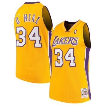 Shaquille O`Neal Los Angeles Lakers Mitchell & Ness 1999-00 Hardwood Classics Swingman Jersey – Gold