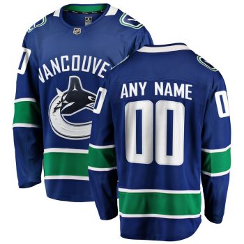 Vancouver Canucks Fanatics Branded Home Breakaway Custom Jersey - Blue