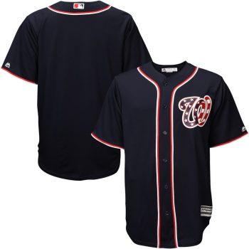 Washington Nationals Majestic Official Stars and Stripes Cool Base Jersey - Navy