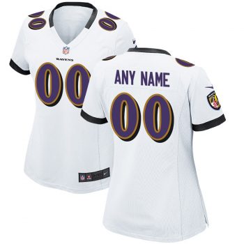 Women's Baltimore Ravens Nike White Custom Jersey