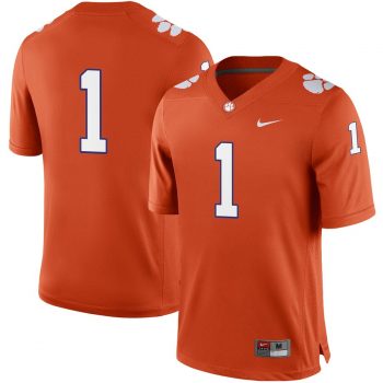 #1 Clemson Tigers Nike Football Game Jersey – Orange