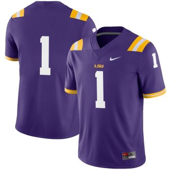 #1 LSU Tigers Nike Football Game Jersey – Purple