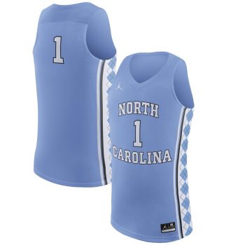 #1 North Carolina Tar Heels Nike Replica Basketball Jersey - Light Blue