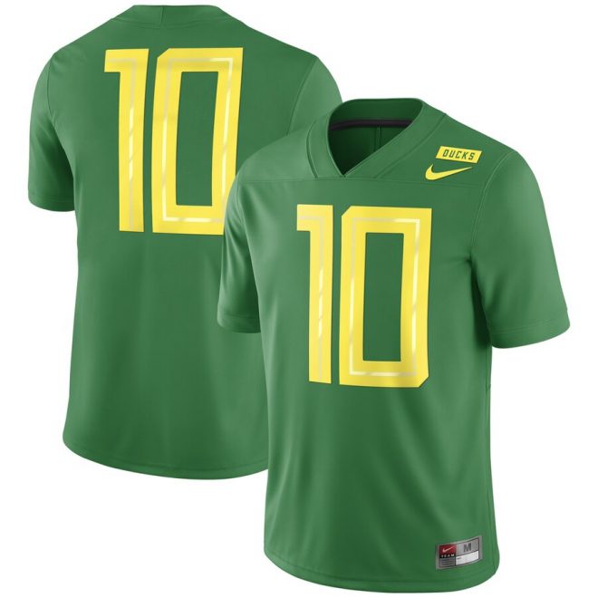 #10 Oregon Ducks Nike 2018 Mighty Oregon Game Football Jersey – Apple Green