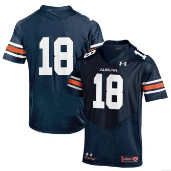 #18 Auburn Tigers Under Armour Replica Football Jersey – Navy