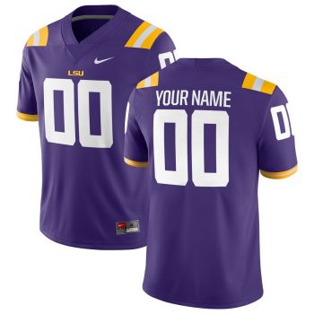 LSU Tigers Nike Football Custom Game Jersey – Purple