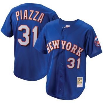 Mike Piazza New York Mets Mitchell & Ness Cooperstown Collection Mesh Batting Practice Button-Up Jersey – Royal