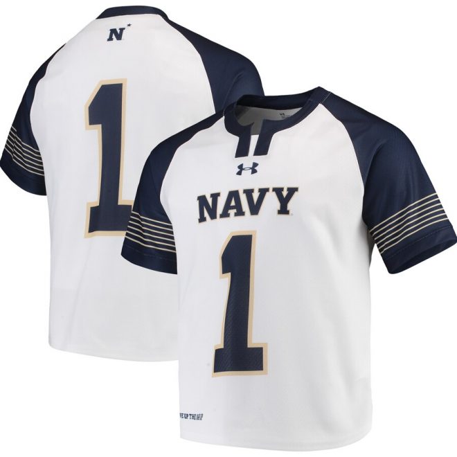 Navy Midshipmen Under Armour White Replica Lacrosse Jersey