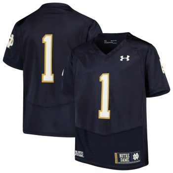 Notre Dame Fighting Irish Under Armour Youth Finished Replica Football Jersey - Navy