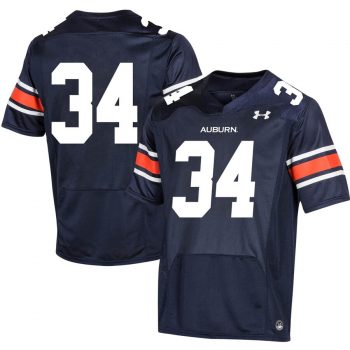 #34 Auburn Tigers Under Armour Premier Football Jersey - Navy