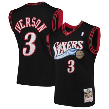 Allen Iverson Philadelphia 76ers Mitchell & Ness Hardwood Classics Swingman Jersey – Black