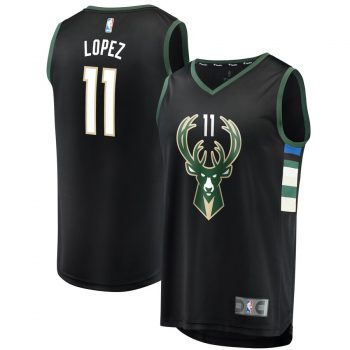 Brook Lopez Milwaukee Bucks Fanatics Branded Fast Break Replica Jersey - Statement Edition - Black