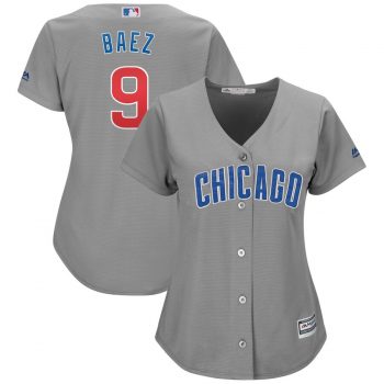 Javier Baez Chicago Cubs Majestic Women's Cool Base Replica Player Jersey – Gray