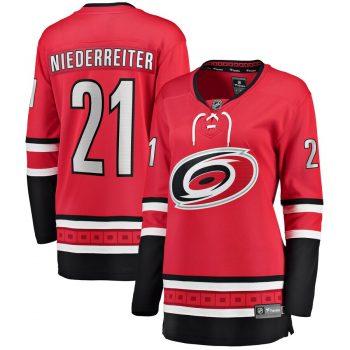 Nino Niederreiter Carolina Hurricanes Fanatics Branded Women's Home Breakaway Player Jersey – Red