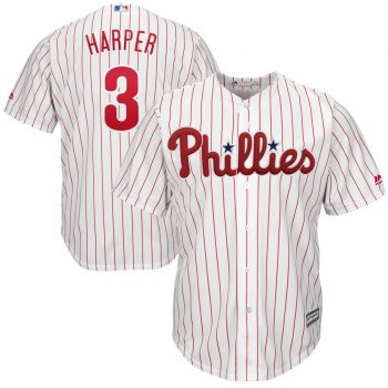 Bryce Harper Philadelphia Phillies Majestic Big & Tall Cool Base Replica Player Jersey - White/Scarlet