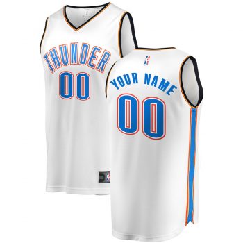 Oklahoma City Thunder Fanatics Branded Fast Break Custom Replica Jersey White - Association Edition