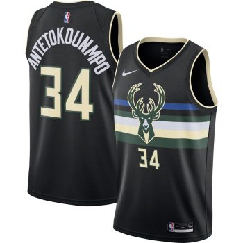 Giannis Antetokounmpo Milwaukee Bucks Finished Swingman Jersey Black - Statement Edition